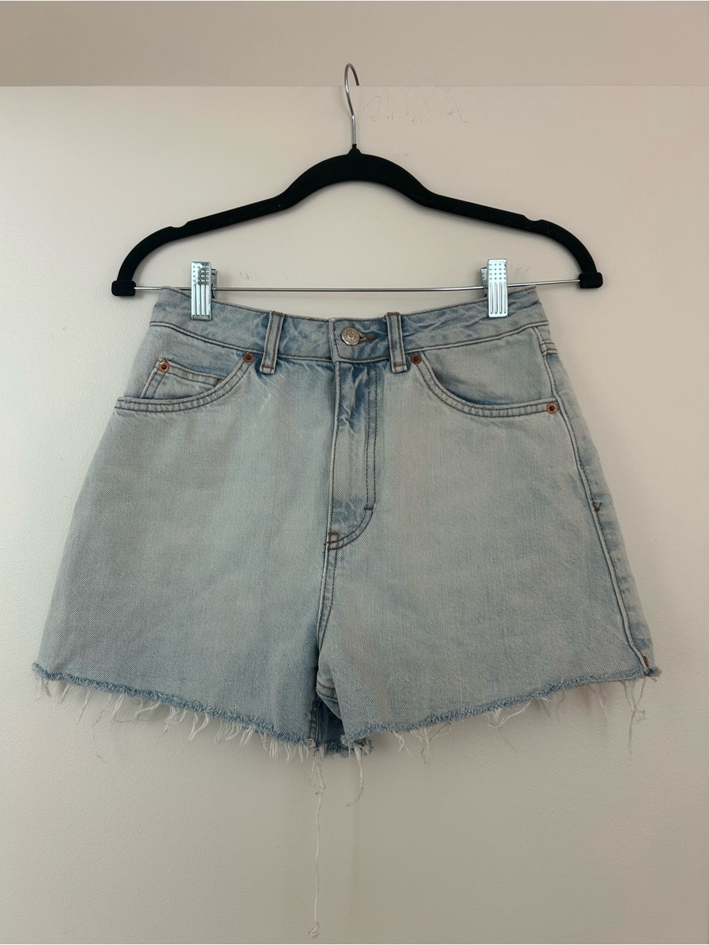 Top shop light wash denim shorts